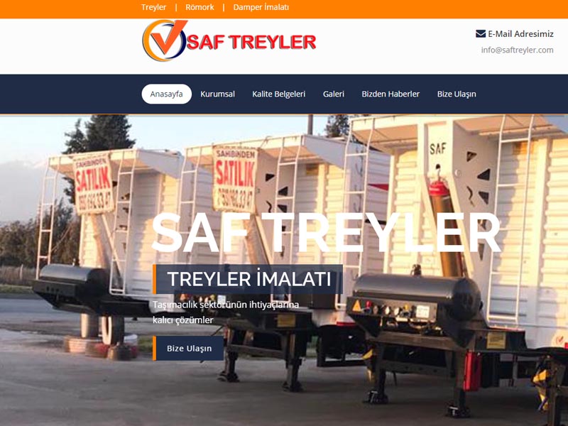 Saf Treyler Kurumsal Websitesi websitesi ilkedesign tarafndan yaplmtr.