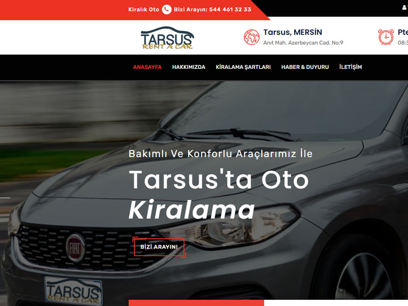 Tarsus Rent A Car websitesi ilkedesign tarafndan yaplmtr.